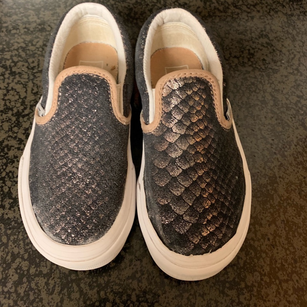VANS black suede with pink snake skin print